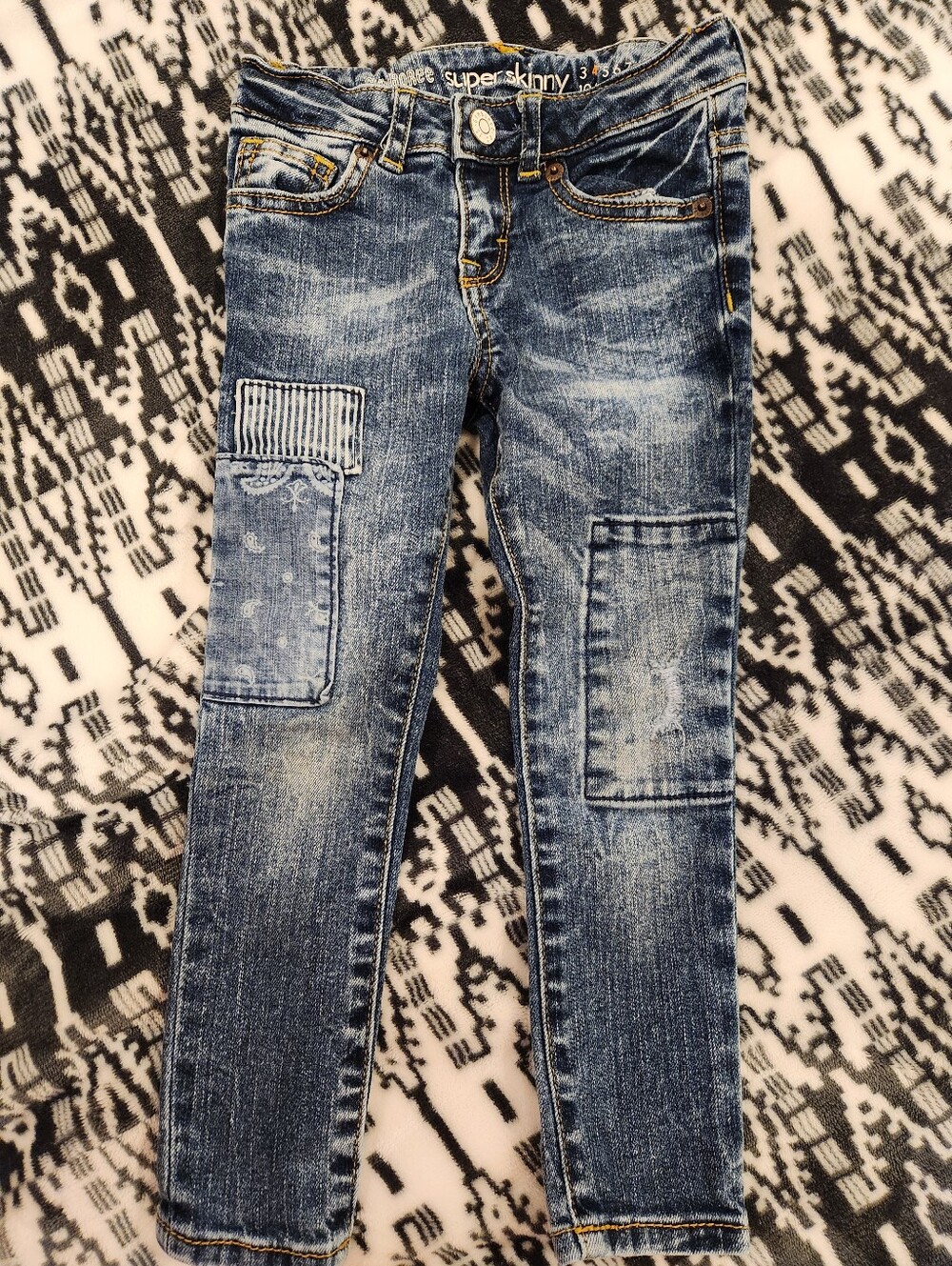 Gymboree Girls' Distressed Dark Blue Super Skinny Jeans, Size 4